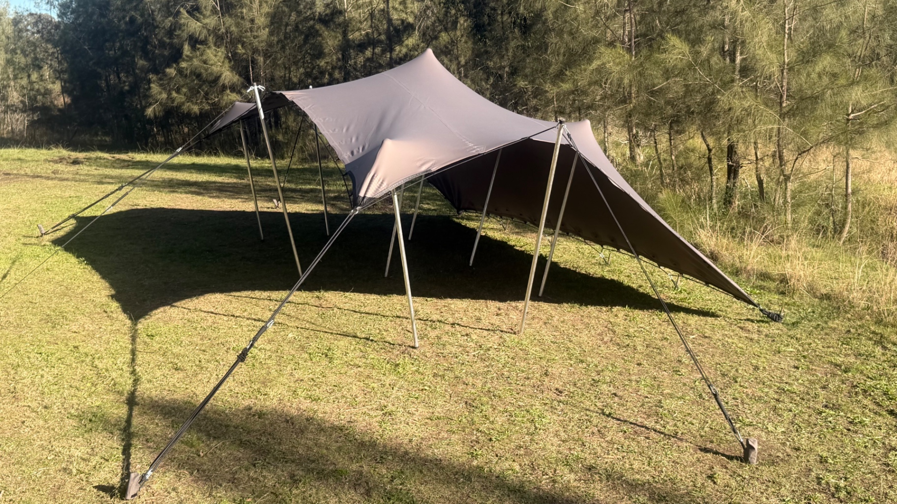 Our 6×9m stretch tent set up on a private property